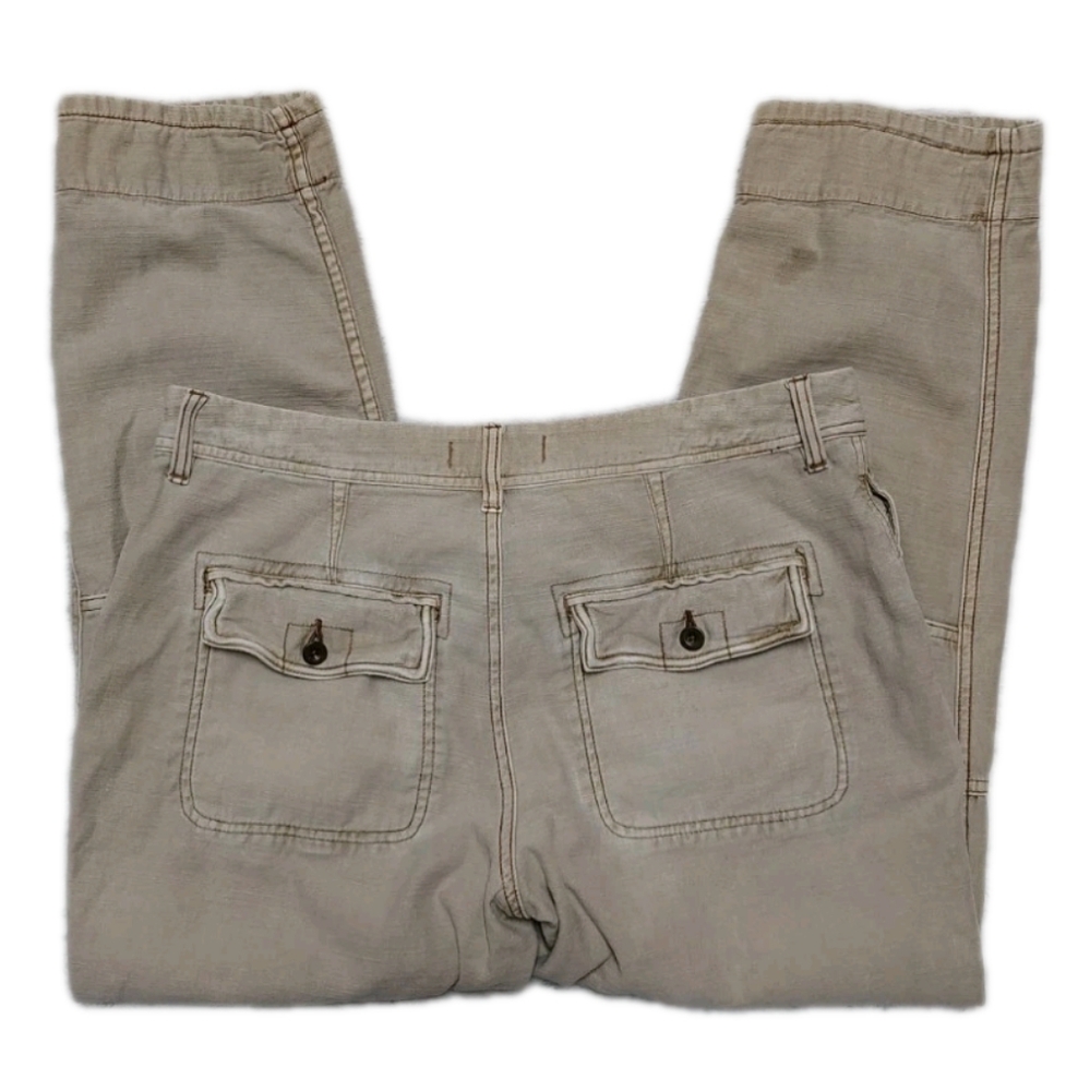 Free People Utility Boyfriend Button Fly Cotton Tan Pants Women's 29 Mid Rise - Picture 8 of 9